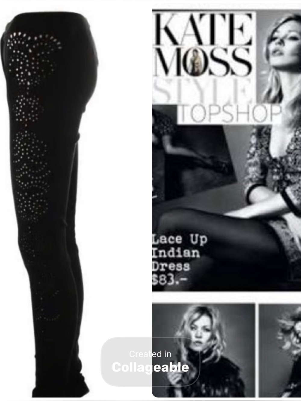 ‼️WOW‼️KATE MOSS Style Top Shop Sleek Black Suede leather Skinny Pants‼️